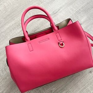 Pink Leather Satchel/Crossbody